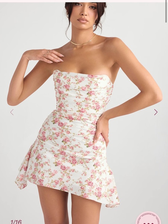 House of CB Dresses & Skirts - House of CB JASMINE Rose Print Draped Strapless Corset Dress NWT size medium